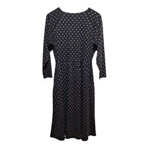 J G Hook Women’s Size L Shirtwaist Dress WASP Black 100% Cotton Long Sleeves VTG
